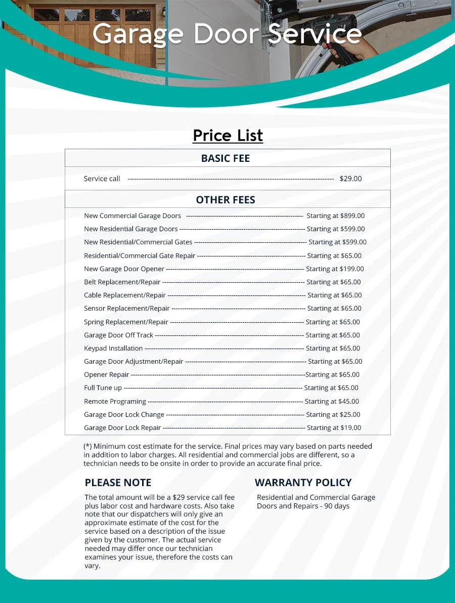 Garage Door Mobile Service Repair Palos Park, IL 708-300-9237